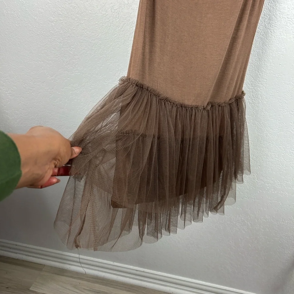 Whish Women’s Brown Mini Dress Sleeveless Sz S Feminine Skater Girl Party Casual